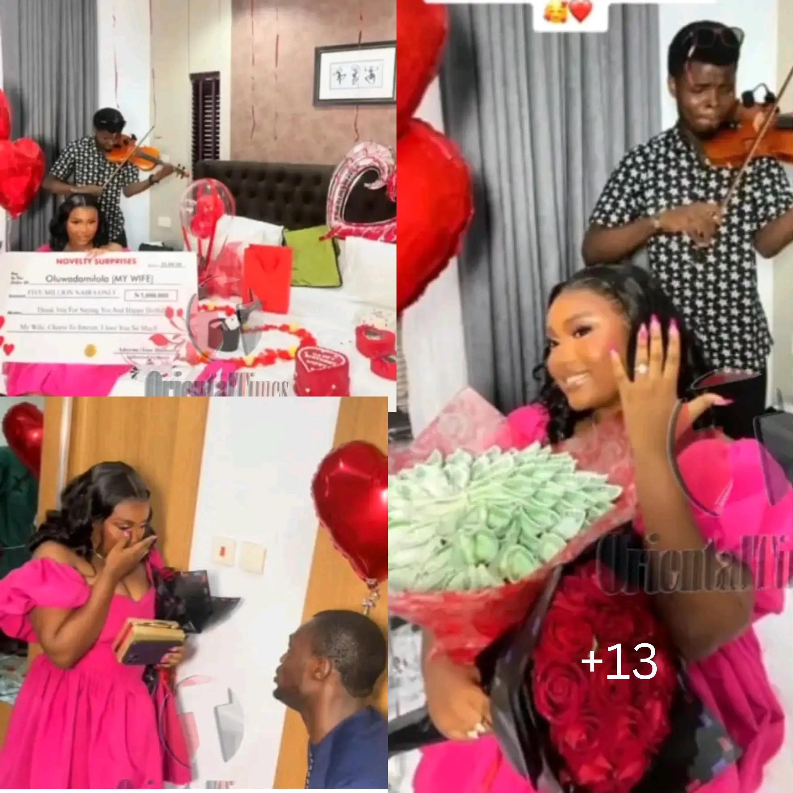 Nigerian Lady Receives ₦5 Million Cheque, Diamond Ring, Rolex Watch, Other Gifts As She Says ‘YES’ To Boyfriend’s Marriage Proposal