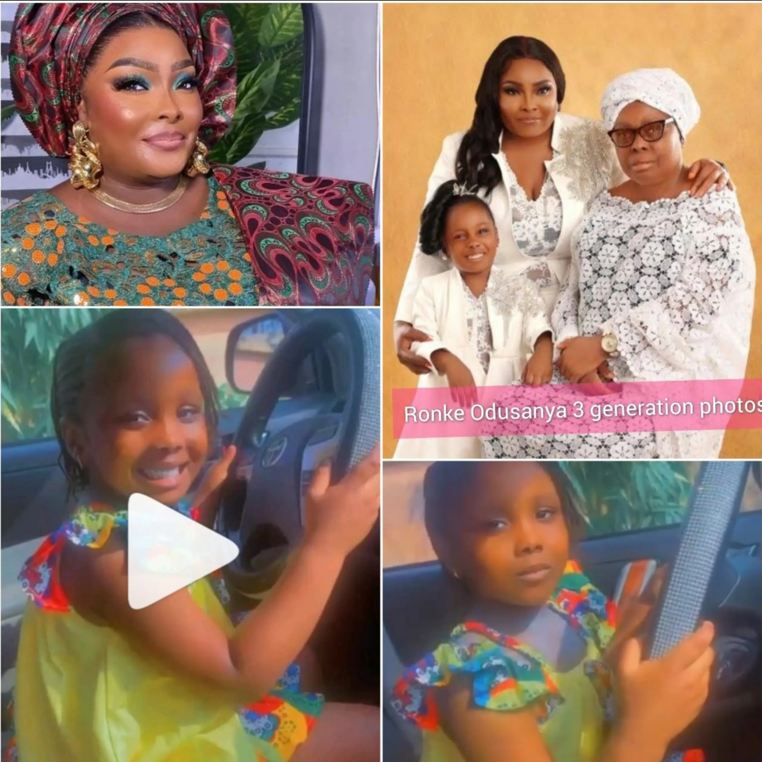 “My Baby Is Now My New Driver, Let Me Enjoy My Ride”- Ronke Odusanya Gush As She Share Video Of Her Lookalike Daughter Fife ‎