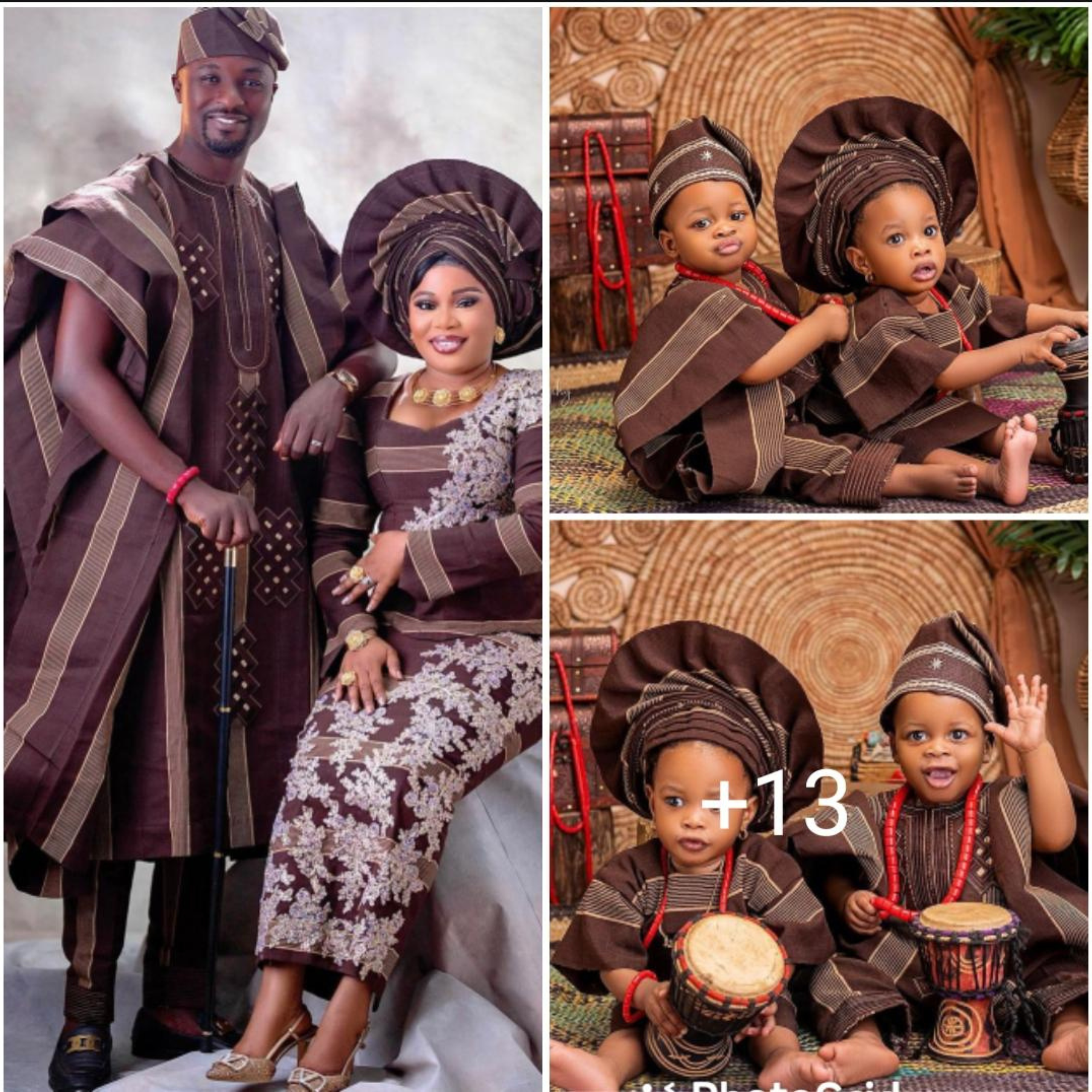 Finally, Actress Seyi Edun and Husband Niyi Johnson Unveils Their Twins Face As They Celebrates1st Birthday Today (Photos)